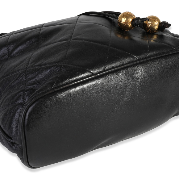 Chanel Vintage Black Quilted Lambskin Backpack - Picture 6 of 7
